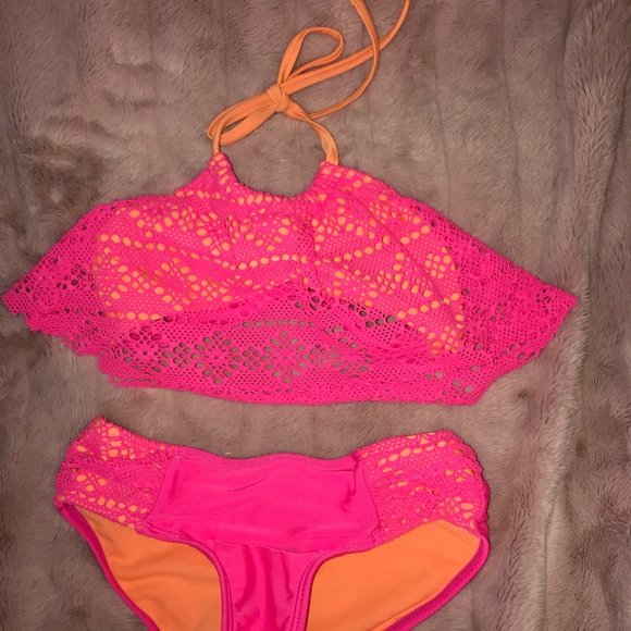 Two piece net kids swimming suite - Picture 2 of 7